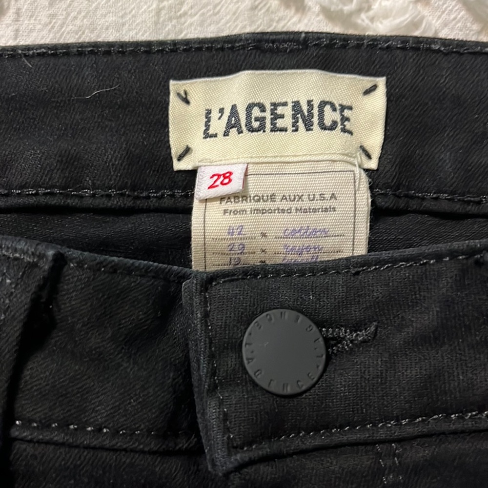L’Agence black denim jeans
